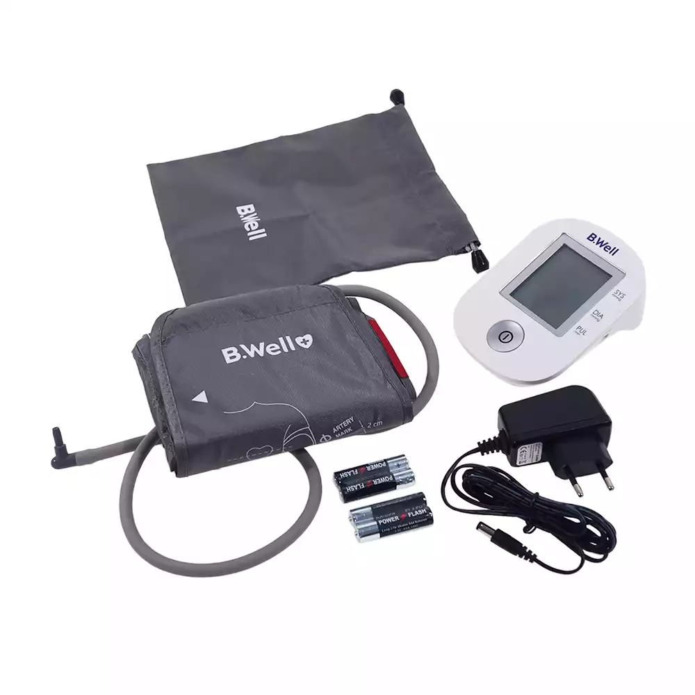 Тонометр B.Well PRO-33, автомат, 1 кнопка, универсальная манжета M-L, адаптер, диагностика аритмии