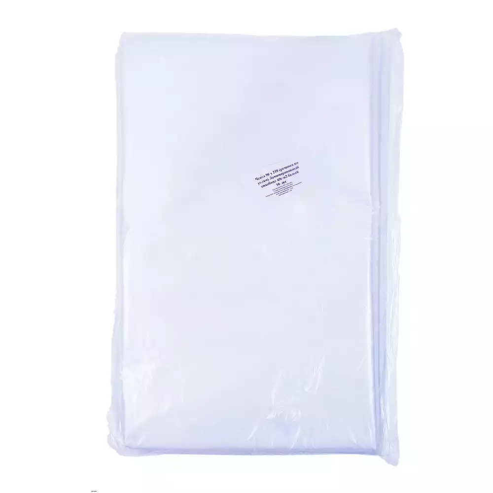 Наматрасник, размер 2.1*0,9*0,2м, с резинкой по углам, ламинированный спанбонд 40г/м2, одноразовый, нестерильный, цвет белый