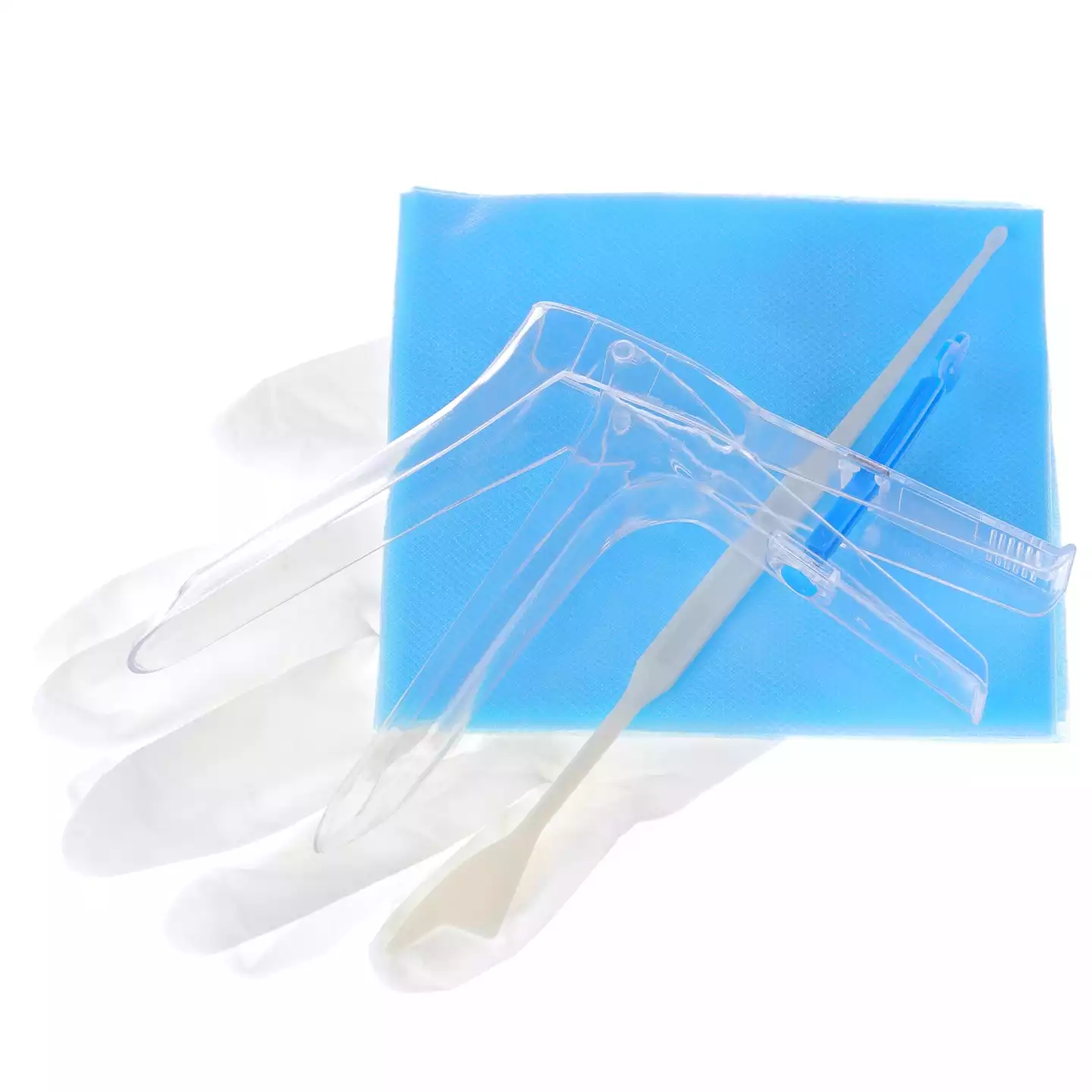 Набор гинекологический GM (зеркало L, ШПАТЕЛЬ ЭЙРА, салфетка, перчатки L)