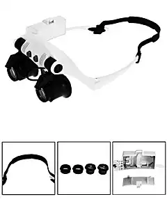 Лупа налобная 10х/15х/20х/25х (очки) с подсветкой