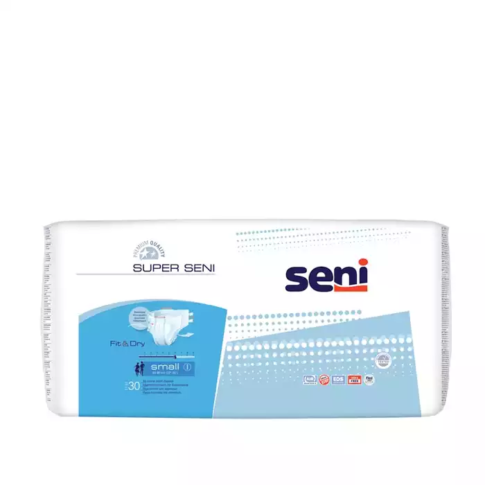Подгузники для взрослых Seni Super Small, размер S(1), обхват талии 55-80см, упаковка 30шт