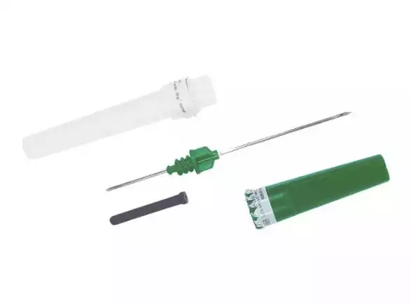 Игла двусторонняя 21G*1, 1/8, 0,8*25 мм, цвет зелёный