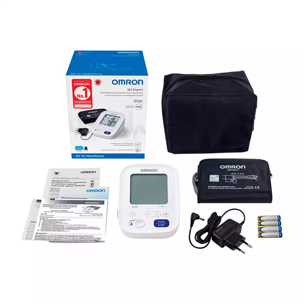 Тонометр OMRON М3 Expert, HEM 7154-ALRU, с универсальной манжетой 22-42см, адаптер, память для 2-х пользователей