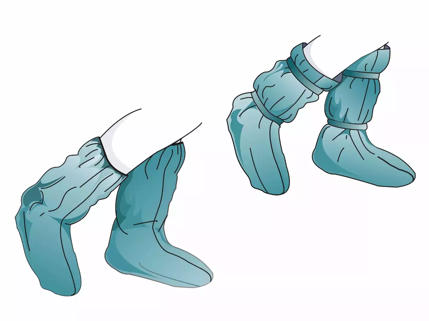 Бахилы хирургические, высокие 65см, материал Спанбонд 42г/м2, на завязках, нестерильные