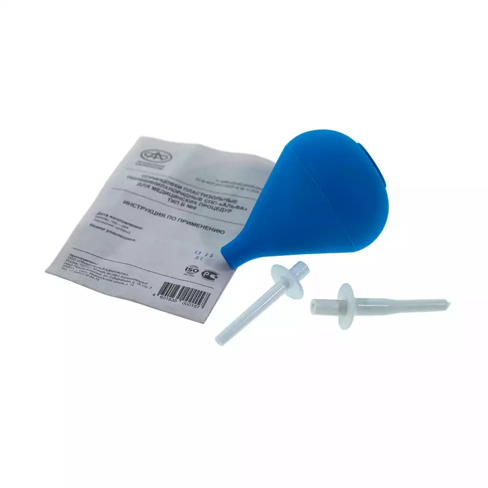 Спринцовка "Виталфарм" ПВХ, №6Б с 2-мя наконечниками, объем 210мл