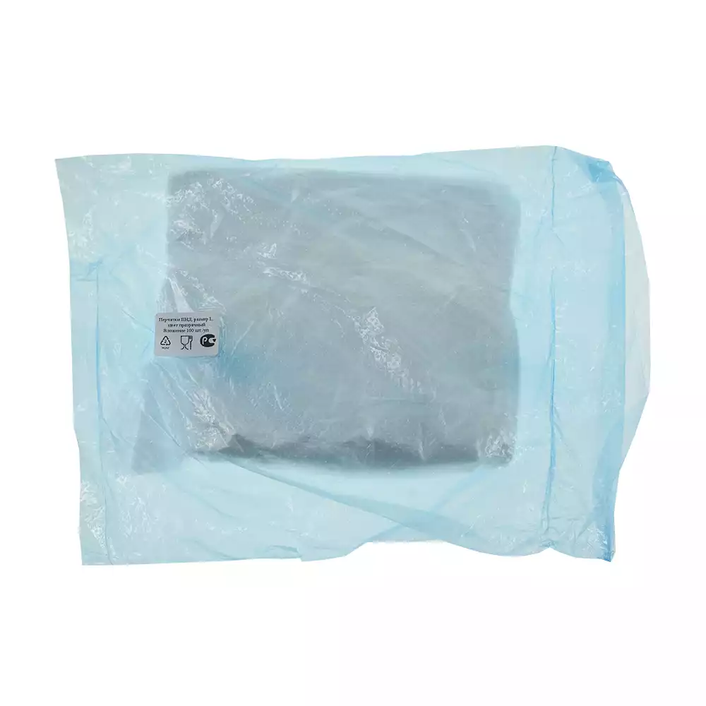 Перчатки полиэтиленовые прозрачные одноразовые, размер L, 1 пара