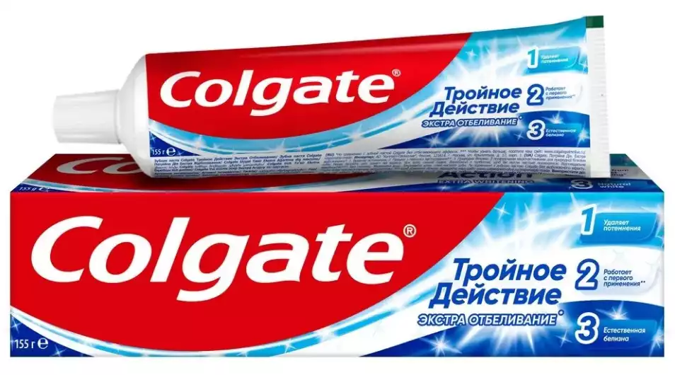 Паста зубная Колгейт 100 мл Тройное действие Экстра отбеливание