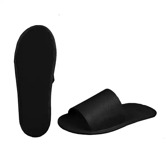 Тапочки из спанбонда. Прошитый изолон 4 мм, черные	, размер 45